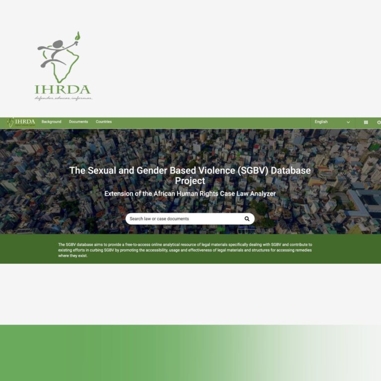 The Sexual and Gender-Based Violence (SGBV) Database - IHRDA